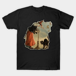 Halloween Witch & Broom T-Shirt